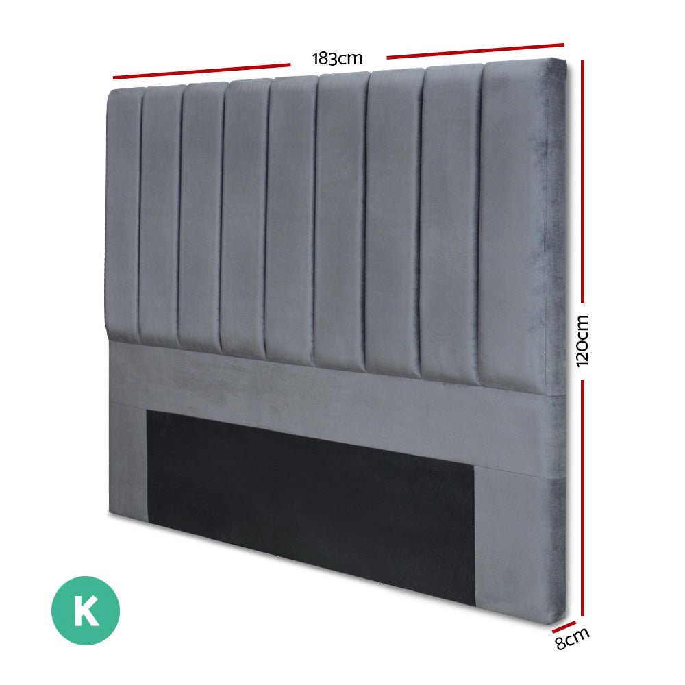 NNEDSZ King Size Fabric Bed Headboard - Grey-1