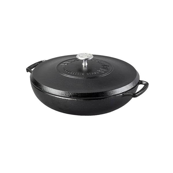 Black 4 Quart Lightweight Cast Iron Braiser Made in USA-1