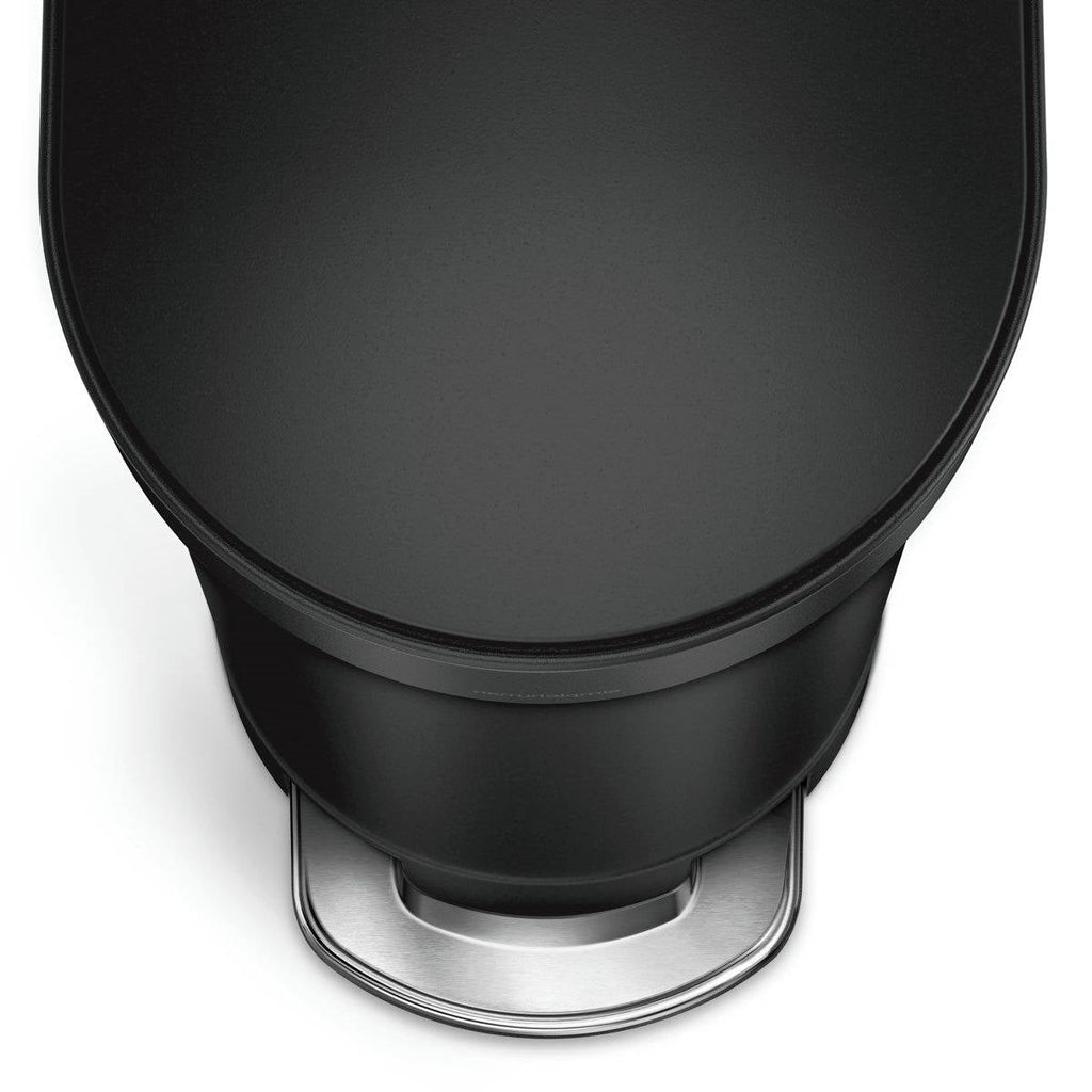Matte Black 12-Gallon Narrow Kitchen Trash Can with Easy Step-on Lid-2