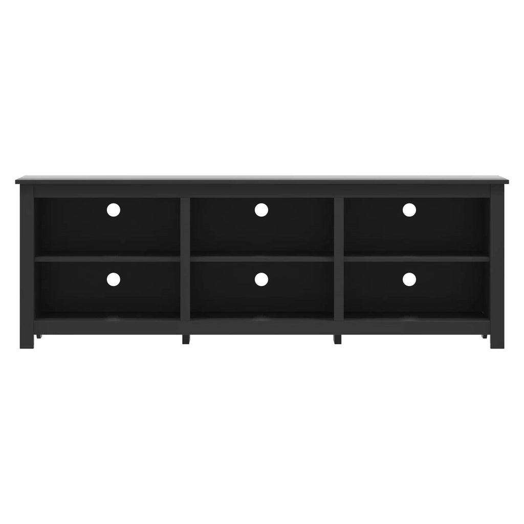 Farmhouse TV Stand in Black Wood Finish - for TVs up to 70-inch-1