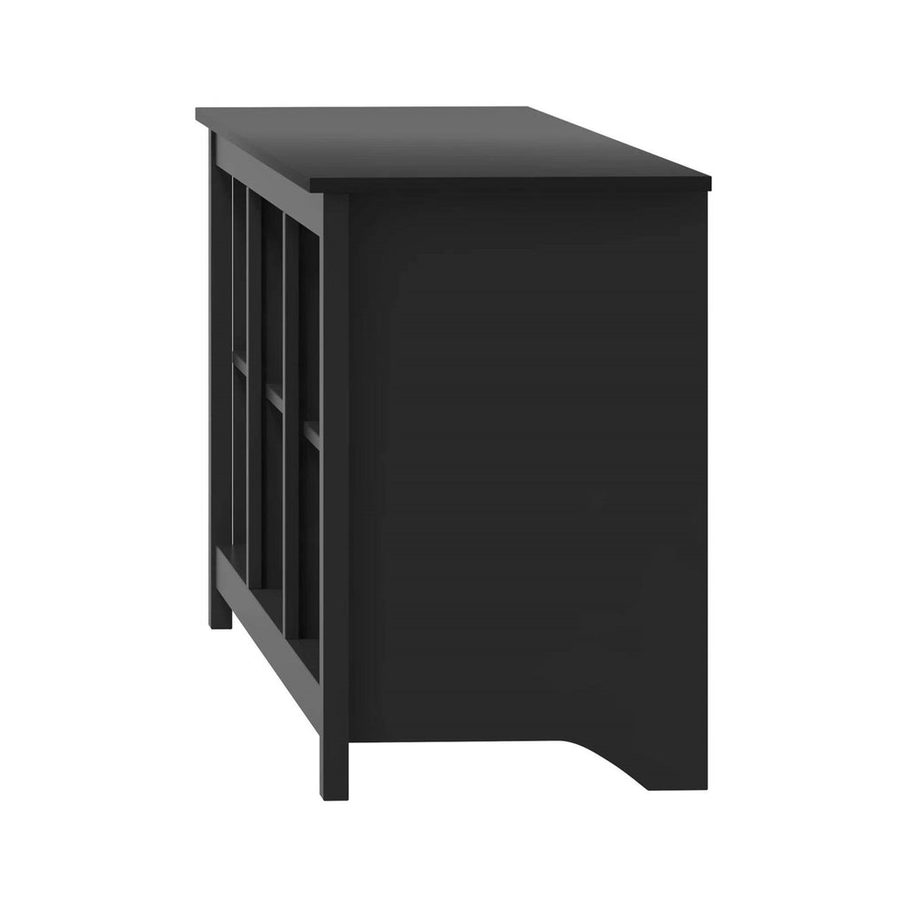 Farmhouse TV Stand in Black Wood Finish - for TVs up to 70-inch-2