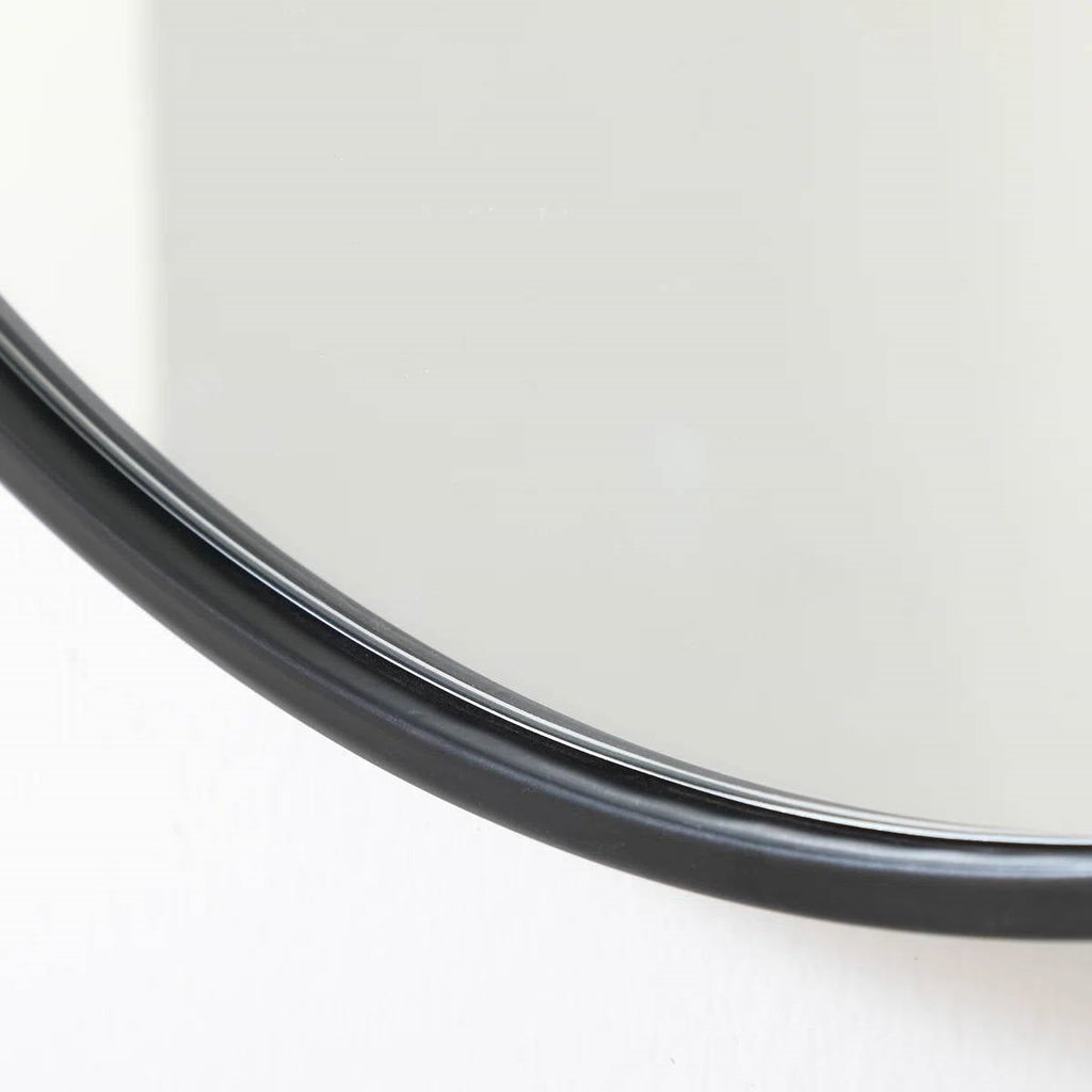 Round 28-inch Wall Mirror in Black - Living Room Bedroom Accent Bathroom Mirror-2