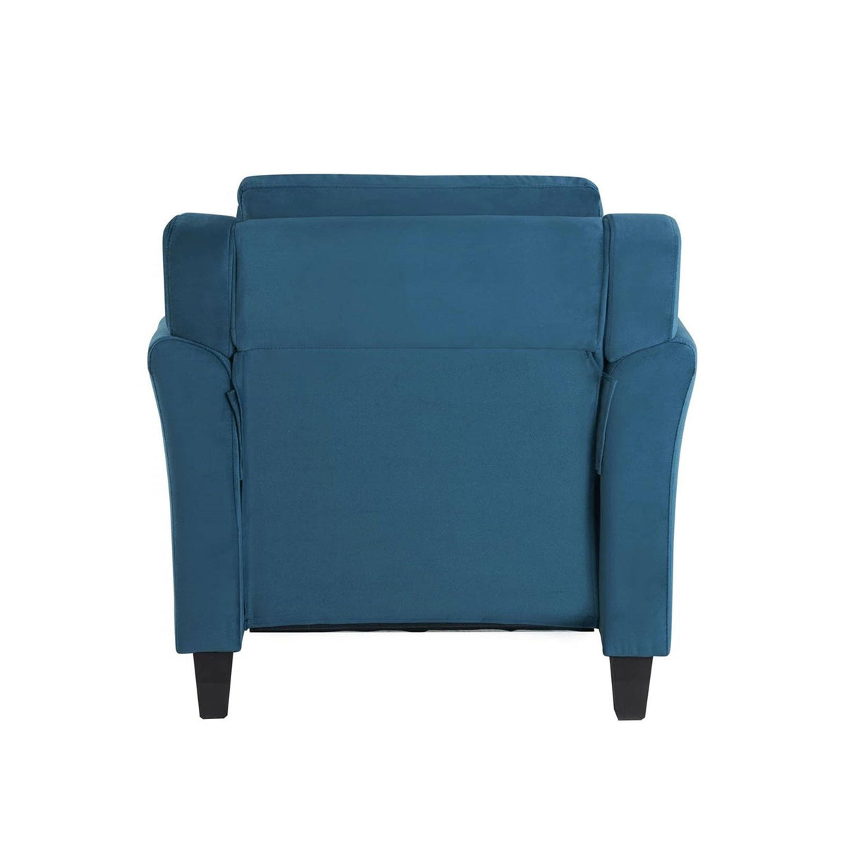 Blue Microfiber Upholstered Armchair Flared Arm Chair with Tufted Back Cushion-4