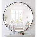 Round 36-inch Wall Mirror in Black - Living Room Bedroom Accent Bathroom Mirror-0
