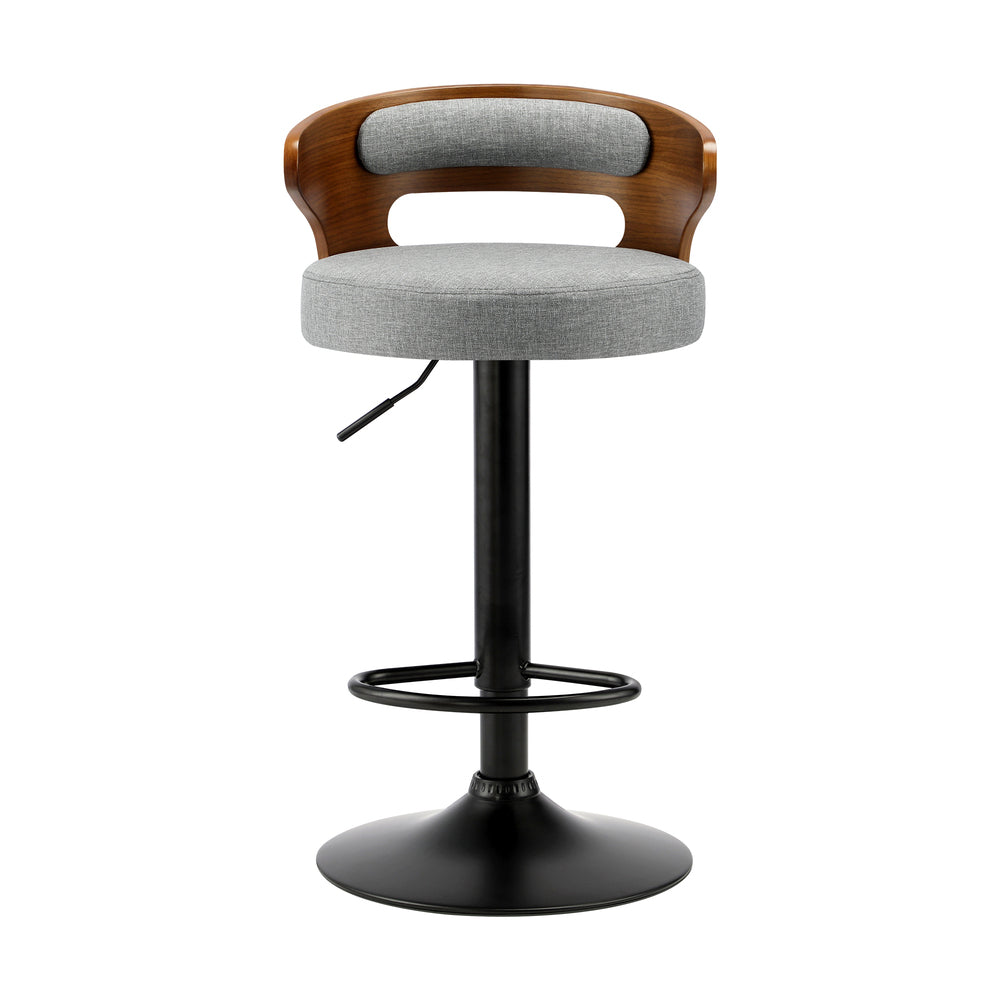 NNEED 4x Bar Stools with Gas Lift Swivel Grey-3