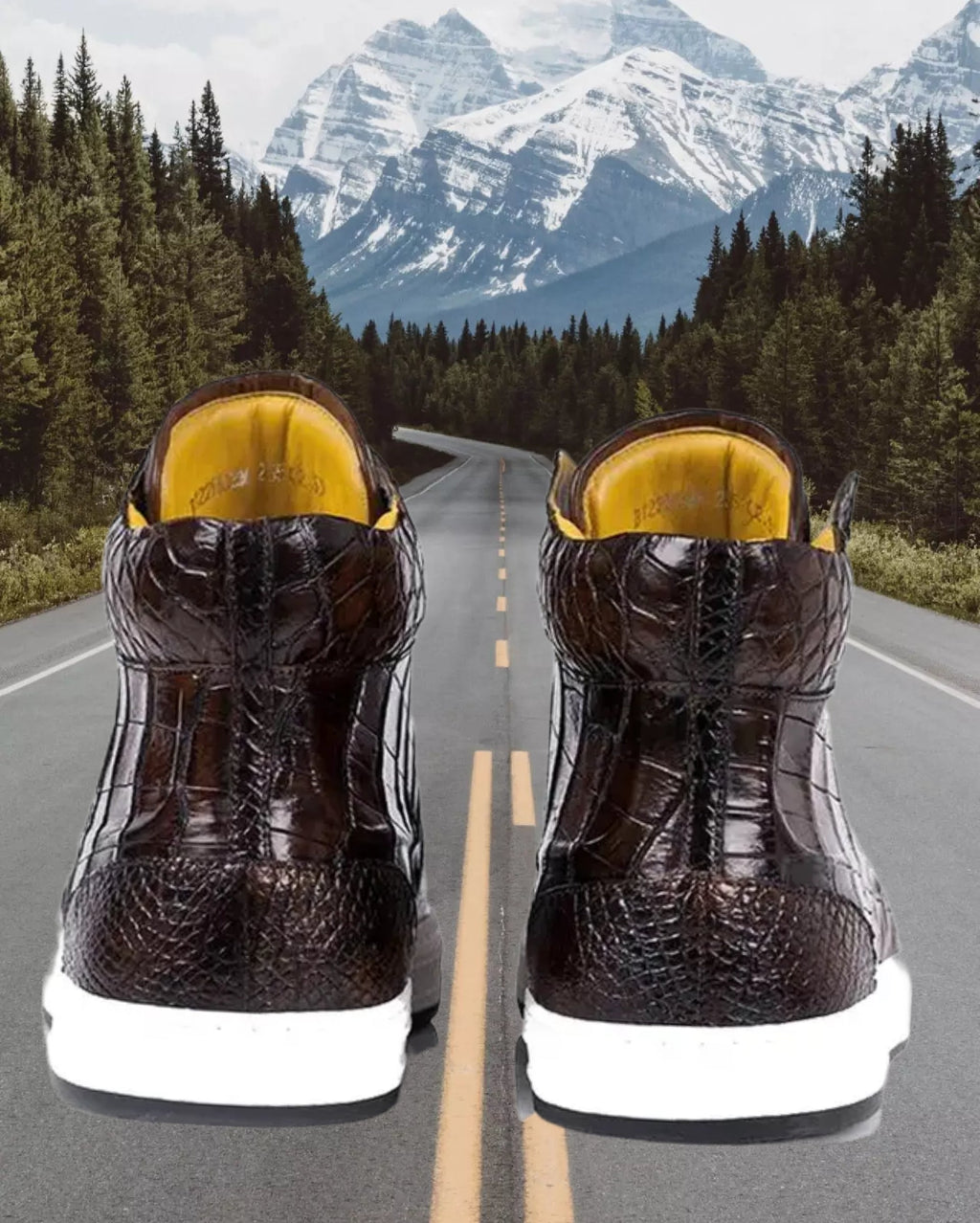 Don John Crocodile Sneakers Handmade Shoes Men's-2