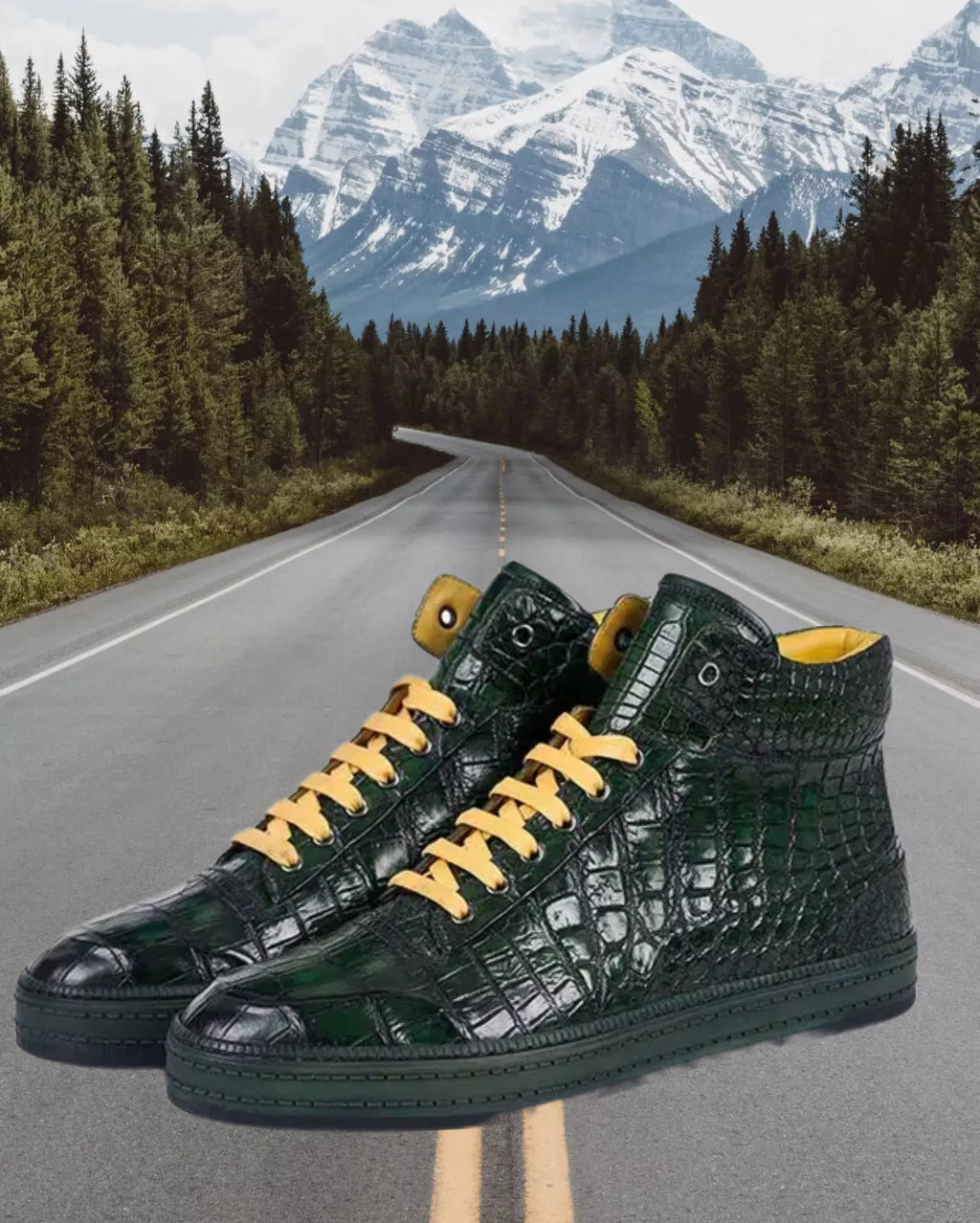 Don John Crocodile Sneakers Handmade Shoes Men's-3