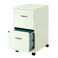 2-Drawer Pearl White Steel File Cabinet with Casters-0