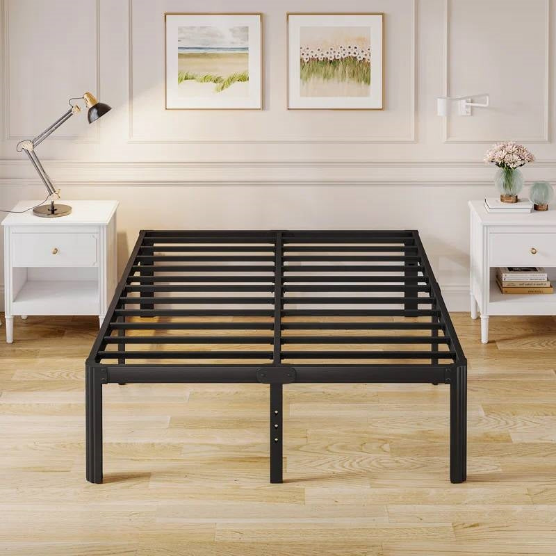 California King size Heavy Duty Metal Bed Frame with Round Edge Legs-0