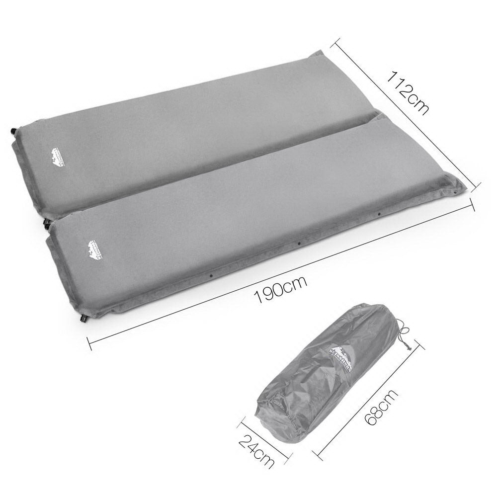 NNEDSZ Self Inflating Mattress Camping Sleeping Mat Air Bed Pad Double Grey 10CM Thick-1