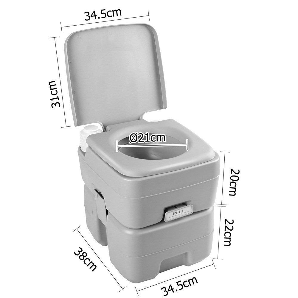 NNEDSZ 20L Portable Outdoor Camping Toilet - Grey-1