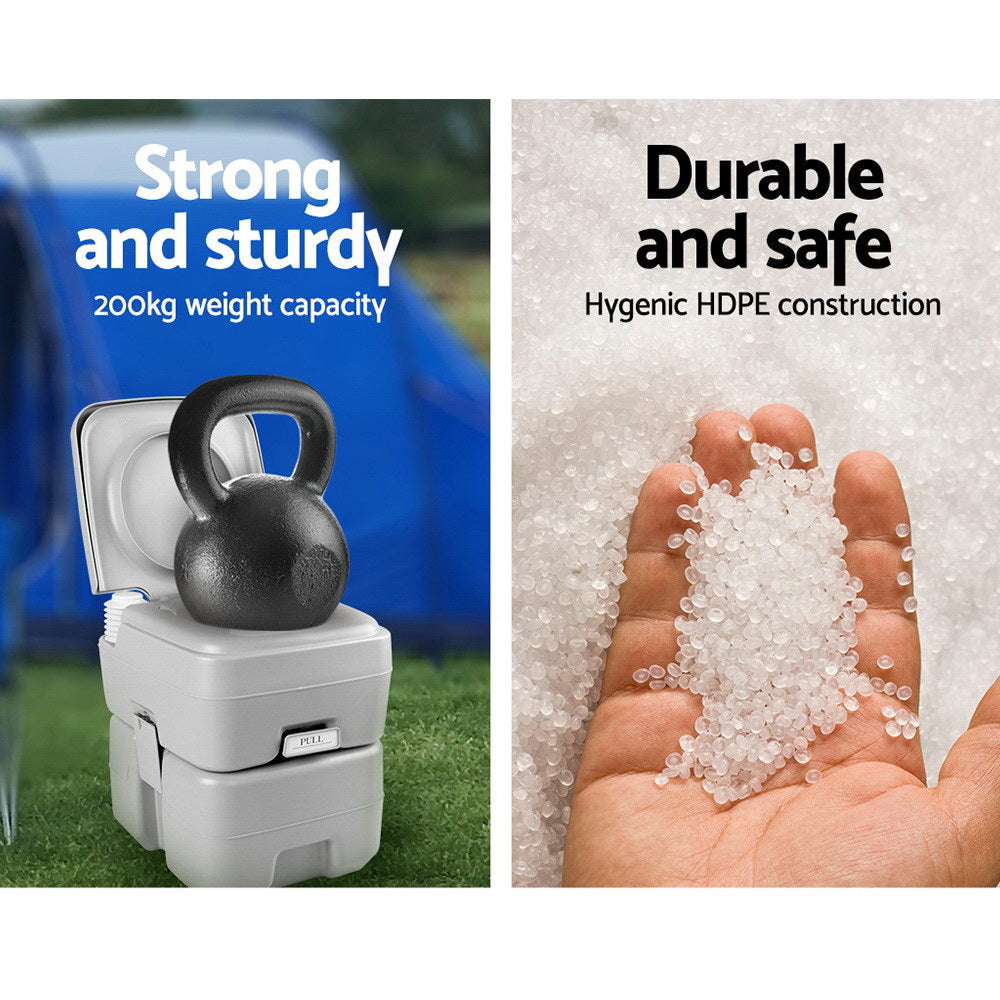 NNEDSZ 20L Portable Outdoor Camping Toilet - Grey-2