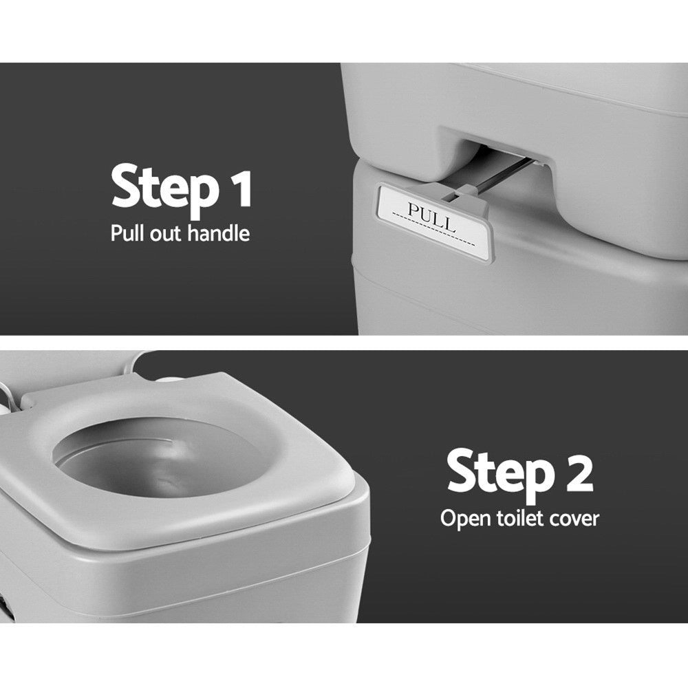 NNEDSZ 20L Portable Outdoor Camping Toilet - Grey-4