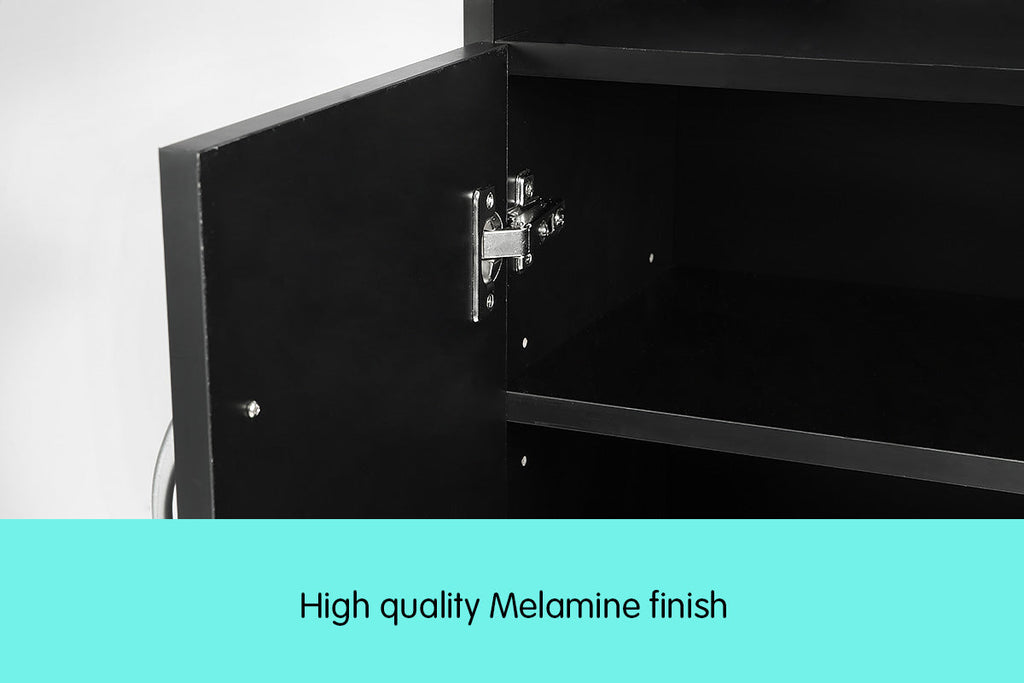 NNEDPE 21 Pairs Shoe Cabinet Rack Storage Organiser - 80 x 30 x 90cm - Black-2