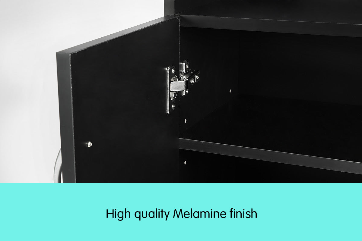 NNEDPE 21 Pairs Shoe Cabinet Rack Storage Organiser - 80 x 30 x 90cm - Black-2