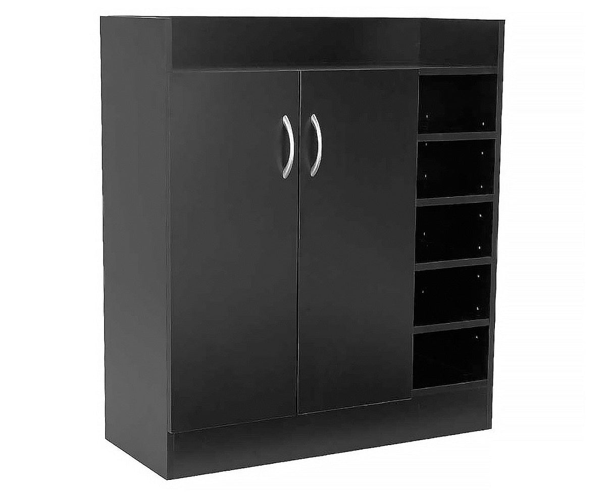 NNEDPE 21 Pairs Shoe Cabinet Rack Storage Organiser - 80 x 30 x 90cm - Black-0