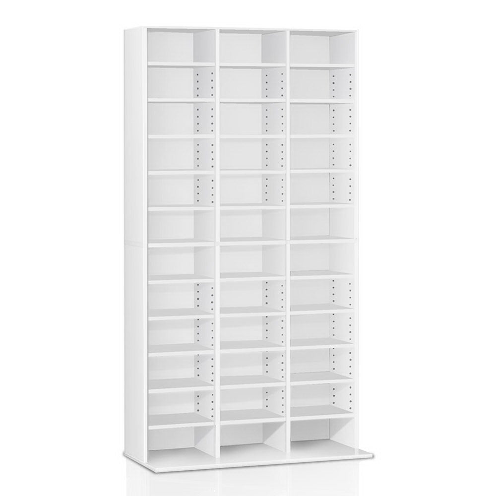 NNEDSZ Adjustable Book Storage Shelf Rack Unit - White-0