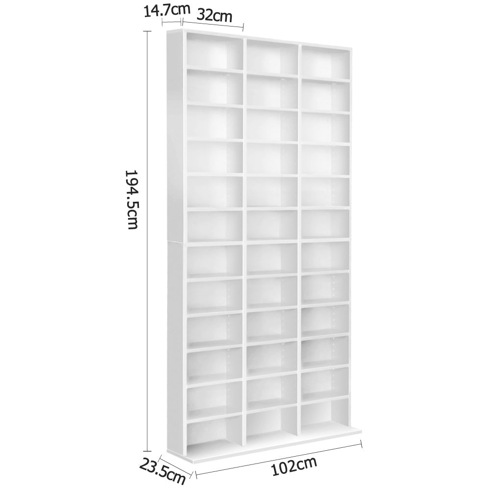 NNEDSZ Adjustable Book Storage Shelf Rack Unit - White-1