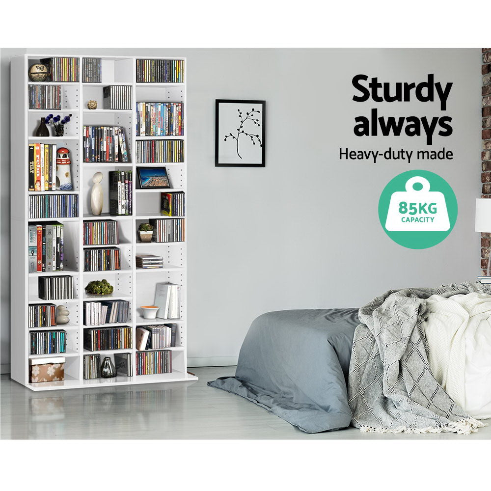 NNEDSZ Adjustable Book Storage Shelf Rack Unit - White-4