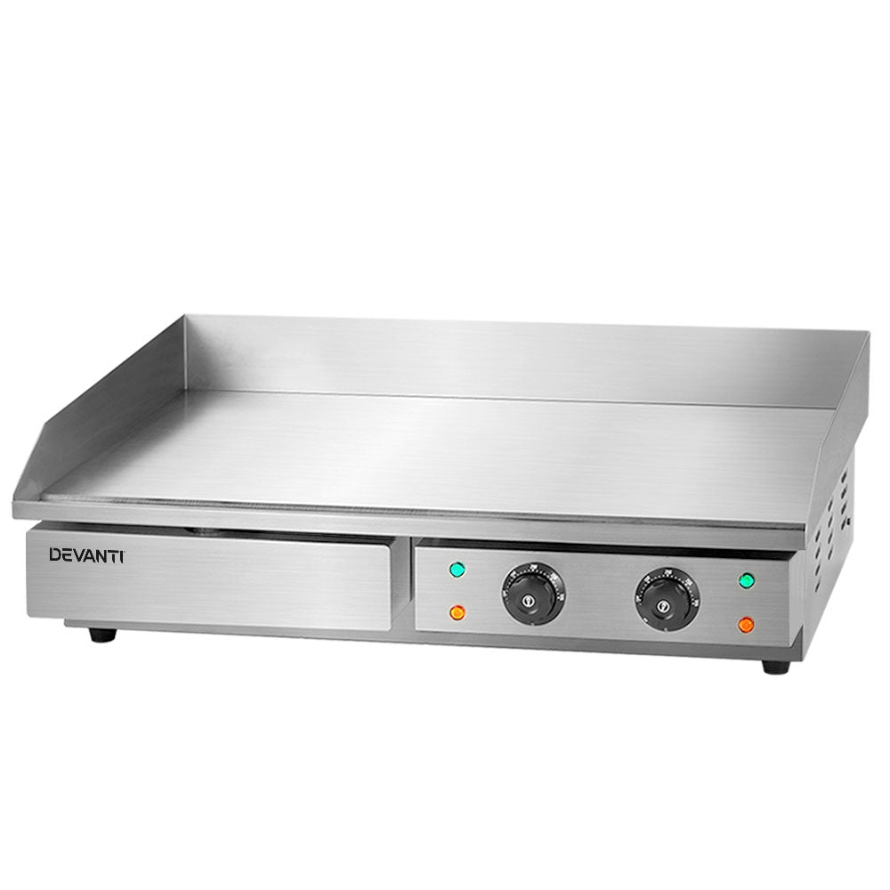 NNEDSZ Commercial Electric Griddle 73cm BBQ Grill Plate 4400W-0