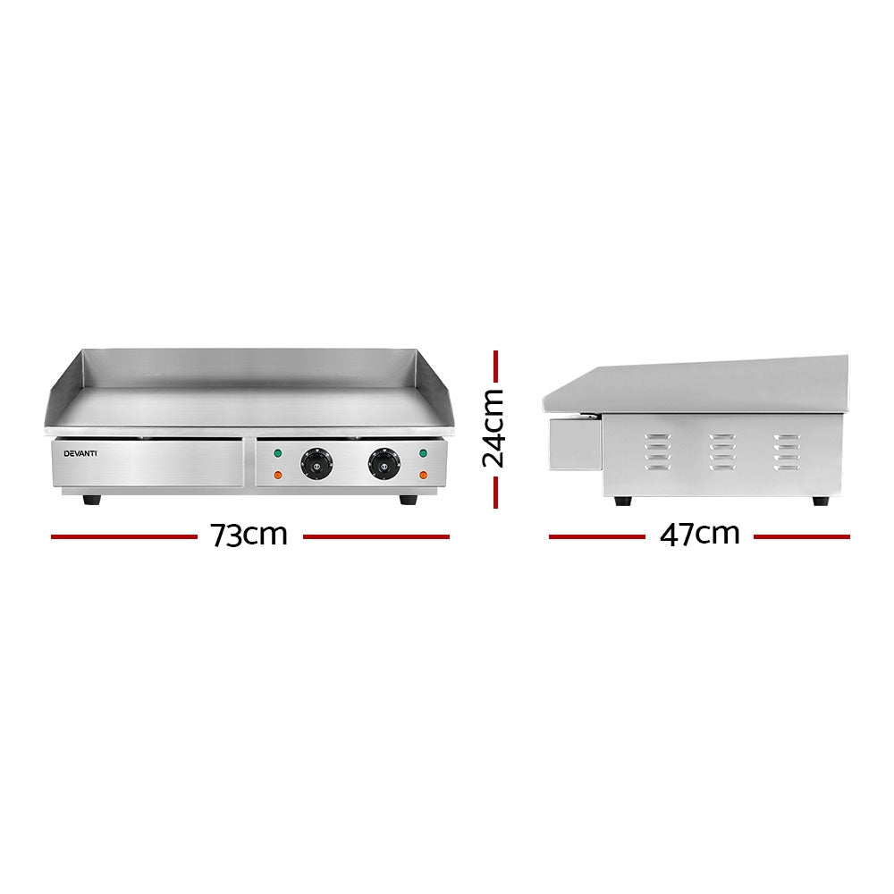 NNEDSZ Commercial Electric Griddle 73cm BBQ Grill Plate 4400W-1
