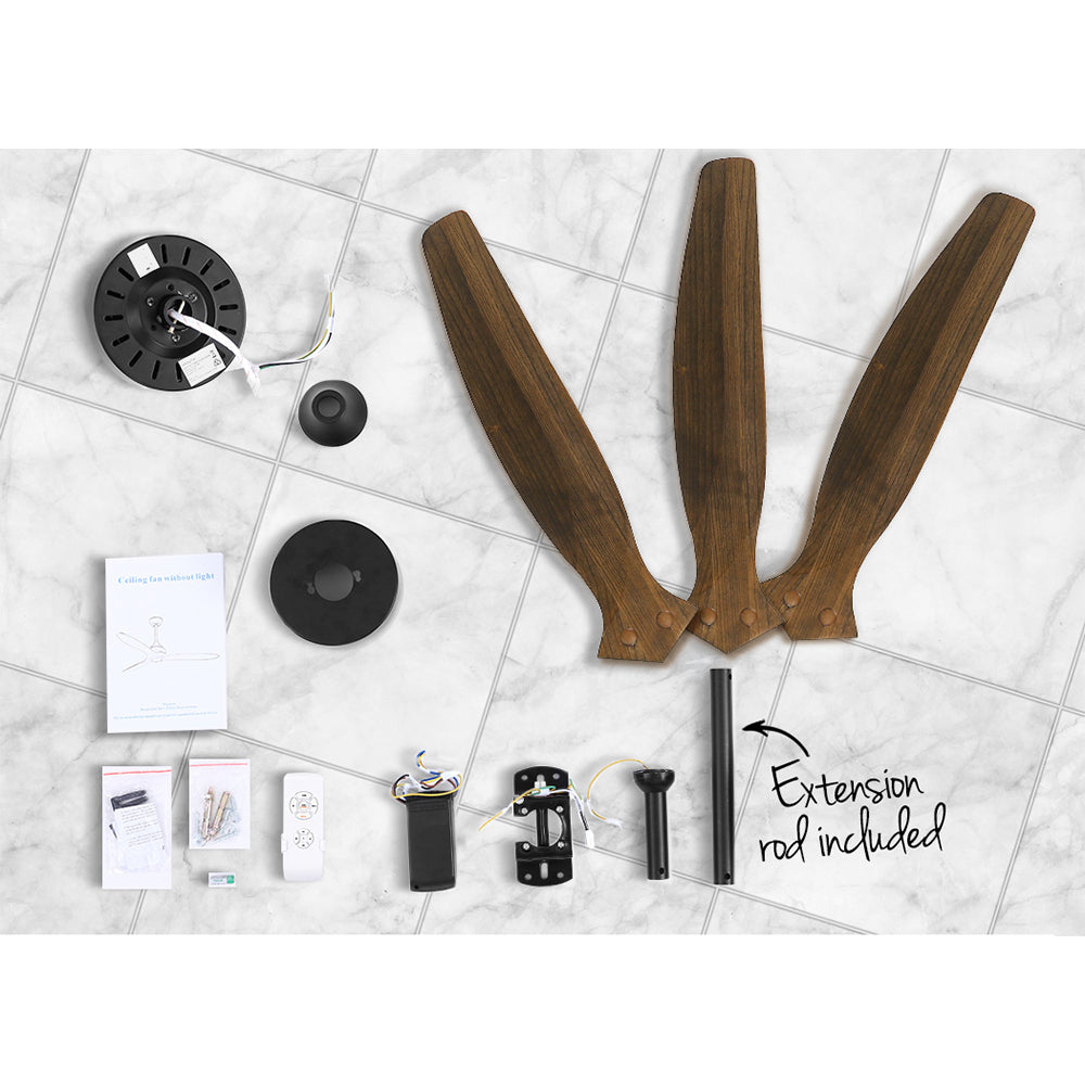 NNEDSZ Devanti 52'' Ceiling Fan AC Motor 3 Blades w/Remote - Dark Wood-4