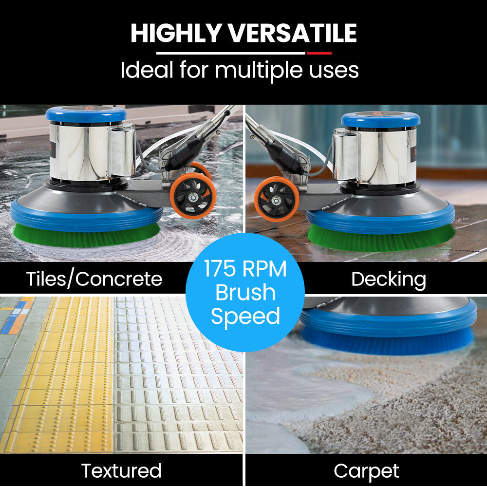 NNEMB 17' Commercial Orbital Scrubber & Polisher, Hard Floor Buffer, Carpet Cleaner, 12L Solution Tank, 2 Brushes-4