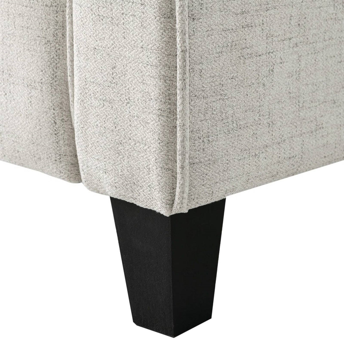 Cream Microfiber Upholstered Chair Armchair with Button Tufted Back Cushion-3