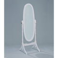Oval Cheval Floor Mirror in White Finish-0