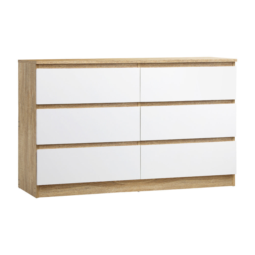 NNEED 6 Chest of Drawers Tallboy Cabinet Dresser Table Wooden White Furniture-0