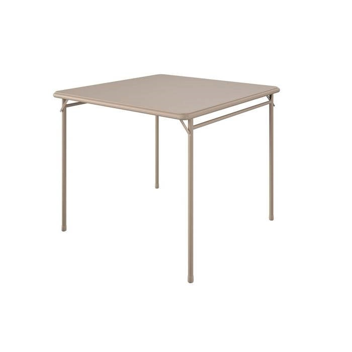 5-Piece Square Folding Dining Table with 4 Chairs Guest Set Game Table - Beige-3