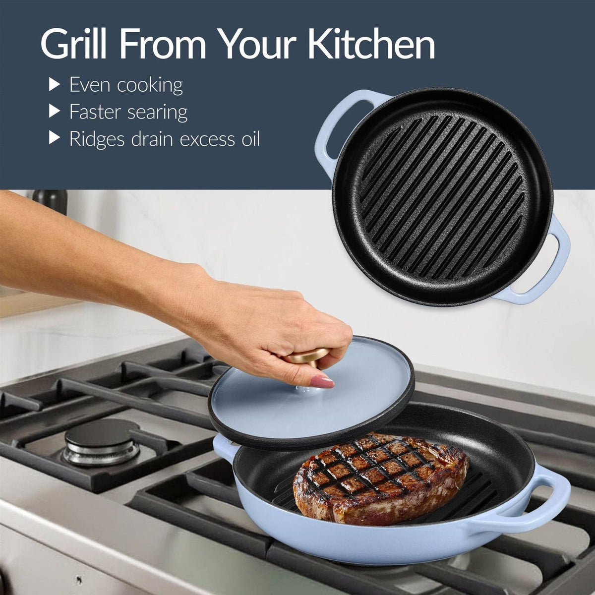 6-Piece Baby Blue Cast Iron Cookware Set-2