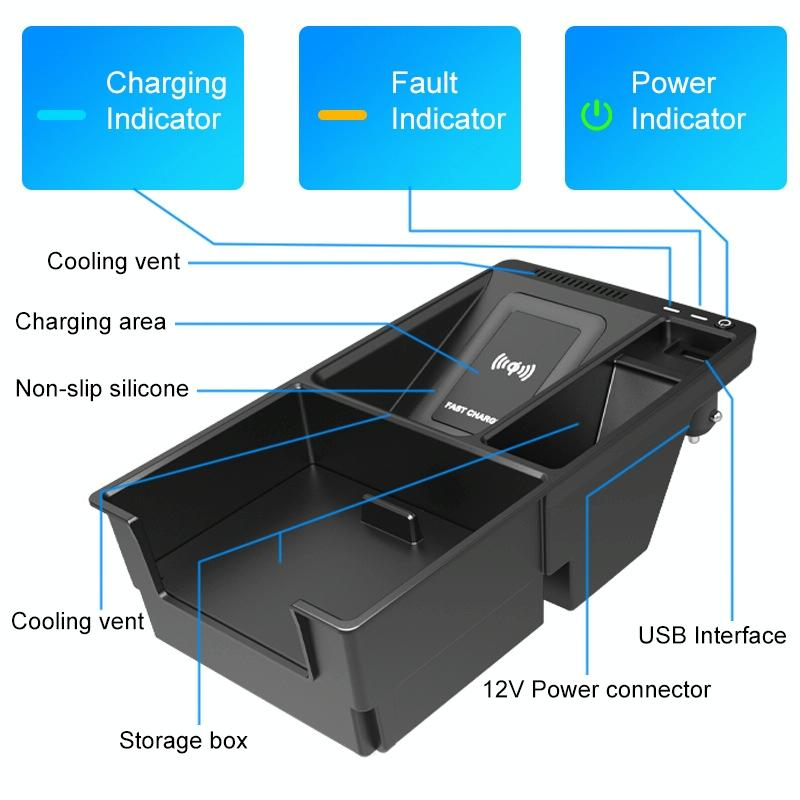 NNEIDS Wireless Charger For Audi A4L 2017-2022 - 10W Quick Charge Qi Standard-0