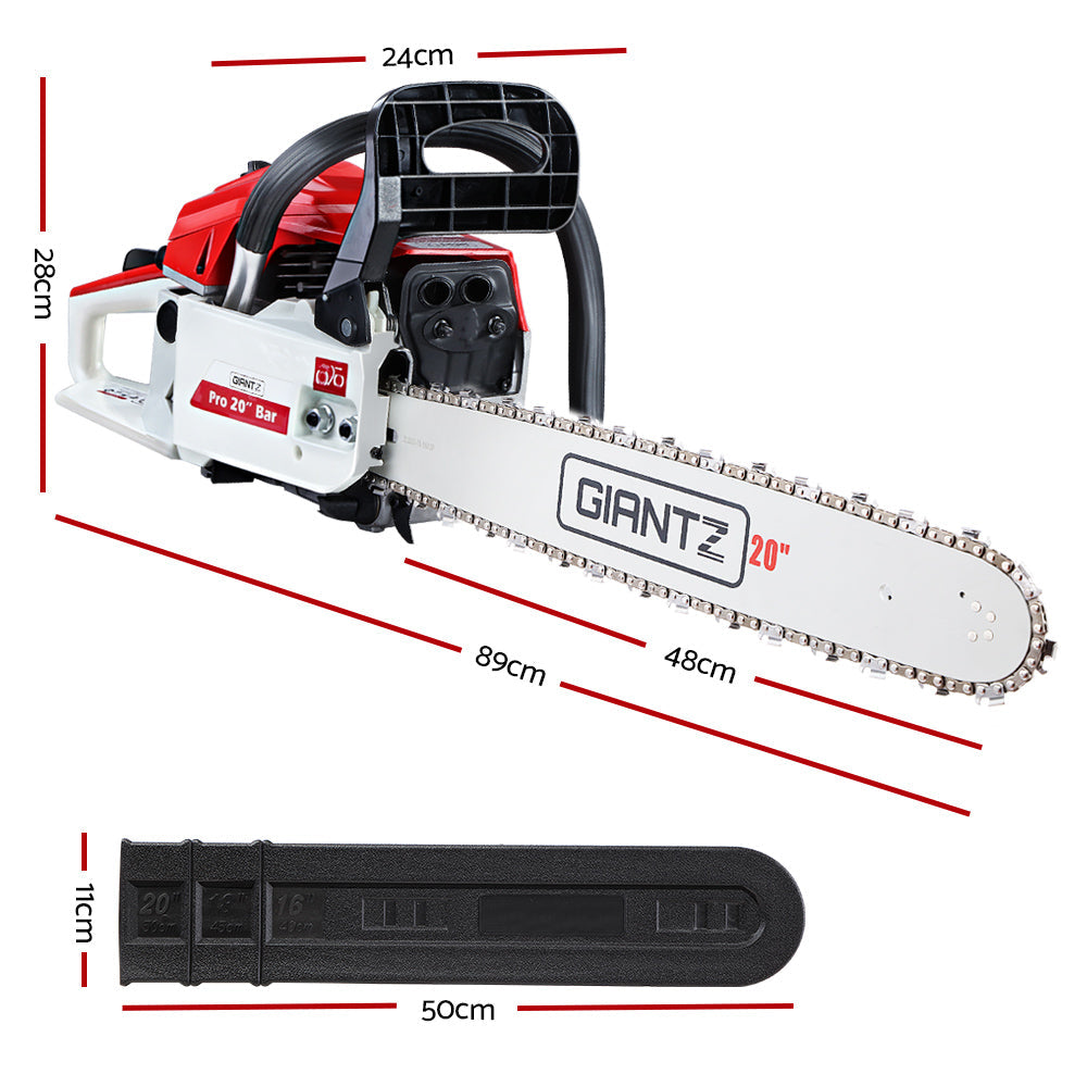 NNEDSZ 52CC Petrol Commercial Chainsaw Chain Saw Bar E-Start Pruning-1
