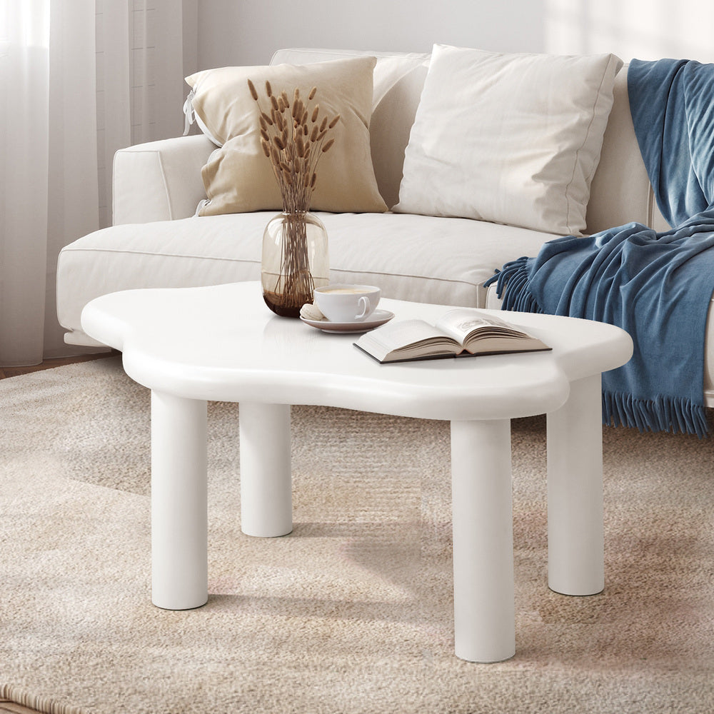 NNEED Coffee Table Side Tables Living Room White Irregular-4