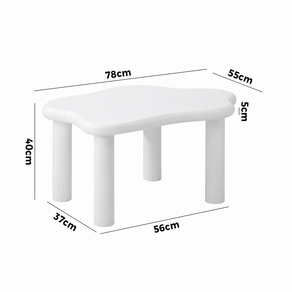 NNEED Coffee Table Side Tables Living Room White Irregular-2