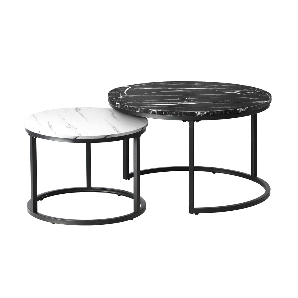 NNEED Nesting Coffee Table Round Marble Black&White-0