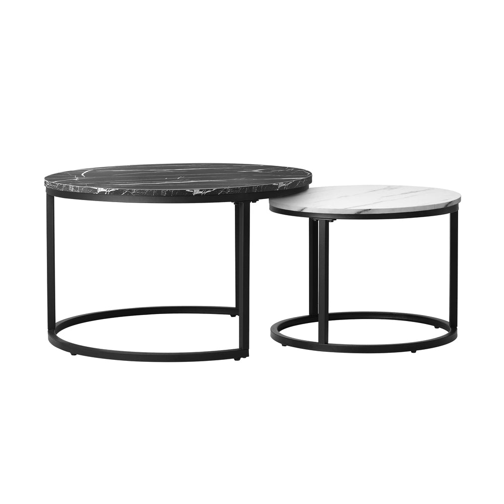 NNEED Nesting Coffee Table Round Marble Black&White-2