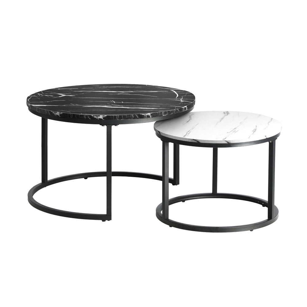 NNEED Nesting Coffee Table Round Marble Black&White-1