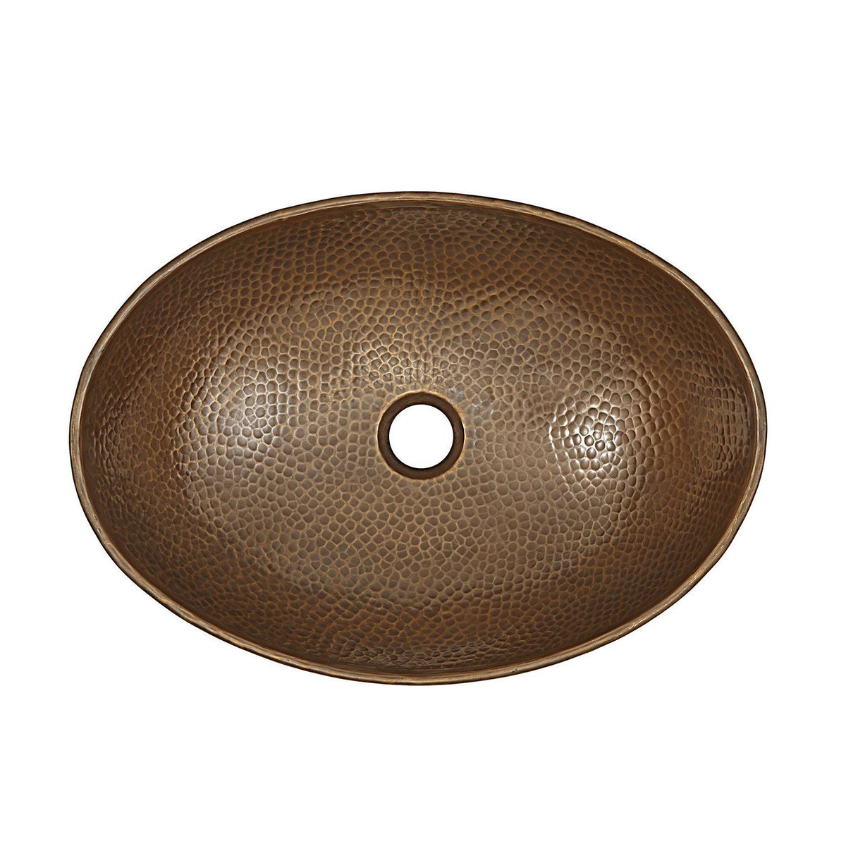 Hammered Copper Bath Vessel Sink Oval 19 x 14 inch-1