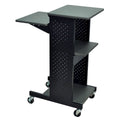 Dark Grey Metal Multifunction Mobile Stand-Up Computer Desk Workstation-0