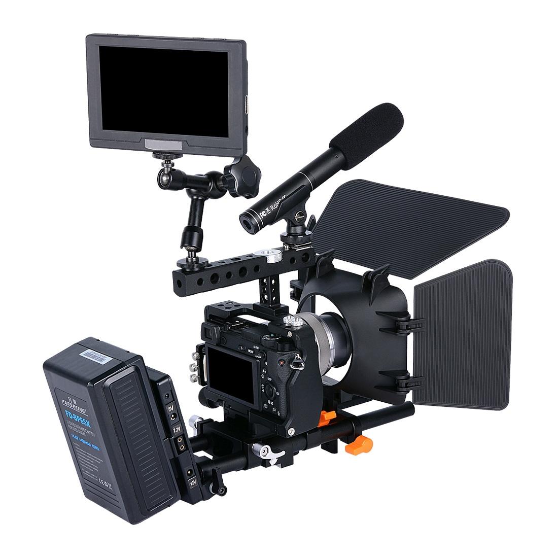 NNEIDS Sony A6000 / A6300 / A6400 / A6500 Camera Cage Stabilizer With Handle - Black-2