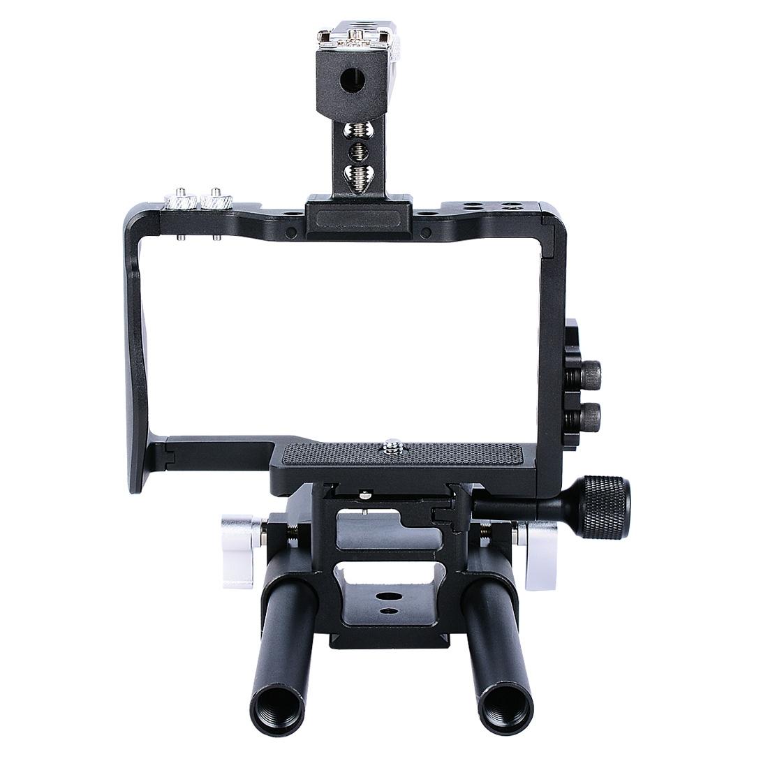 NNEIDS Sony A6000 / A6300 / A6400 / A6500 Camera Cage Stabilizer With Handle - Black-4