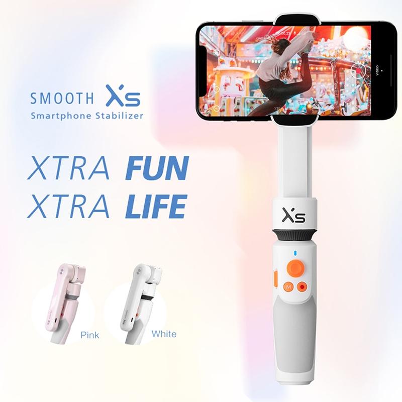 NNEIDS Smooth-Xs Handheld Gimbal Stabilizer Selfie Stick - Pink 200G-0