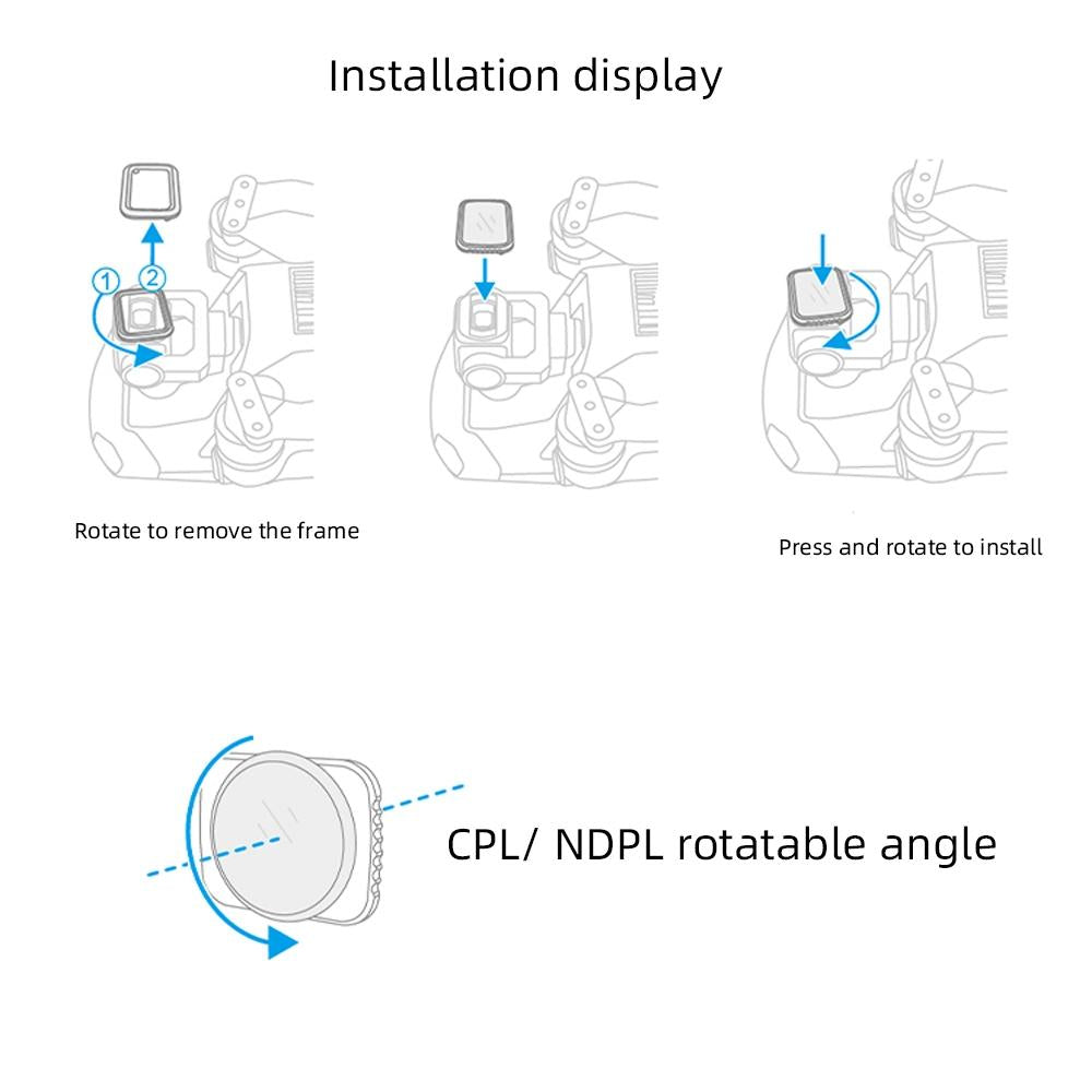 NNEIDS Variable Vnd Lens Filter For Dji Mavic Air 2 - 3-In-1 2.5-6.9 Stop - Reducing Light Pollution-3
