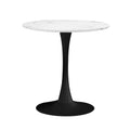 NNEED 60cm Dining Table Marble Tulip Shape White&Black-0