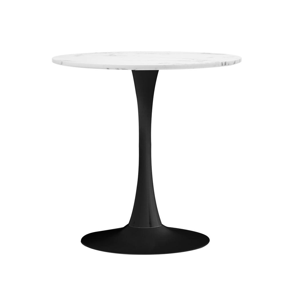 NNEED 60cm Dining Table Marble Tulip Shape White&Black-3