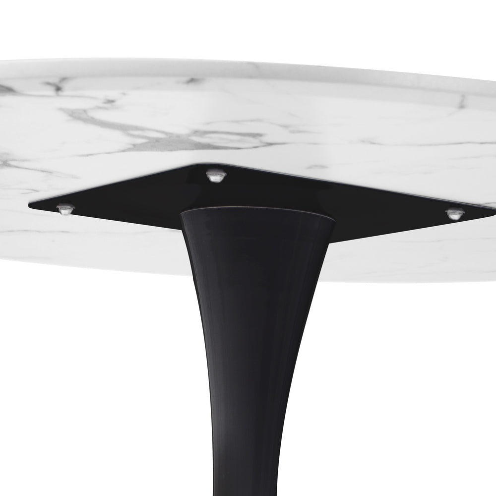 NNEED 60cm Dining Table Marble Tulip Shape White&Black-1