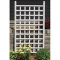 5 Ft White Vinyl Garden Trellis with Classic Lattice Design-0