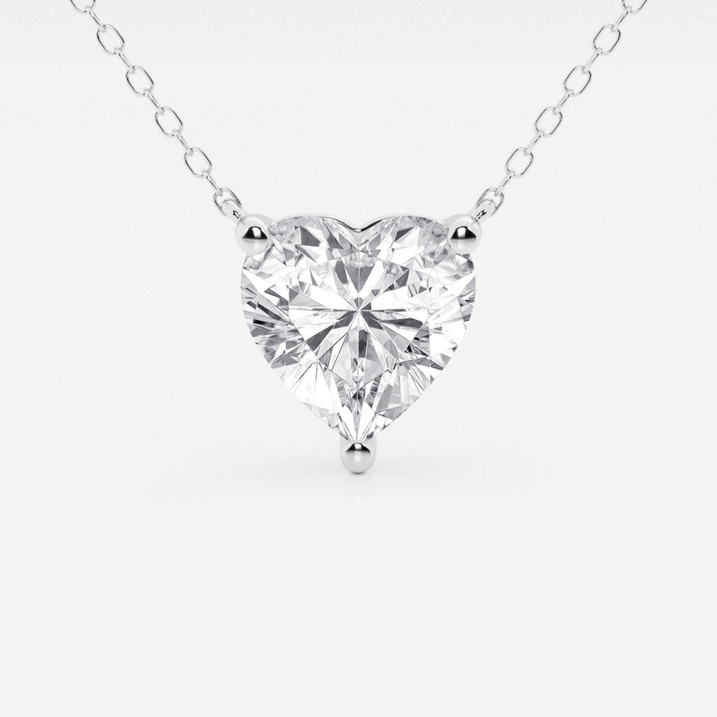 2.00 CTW Floating Heart Shape Lab Grown Diamond Solitaire Pendant Necklace F/G VS1 AGI Certified in 14K White or Yellow Gold-0